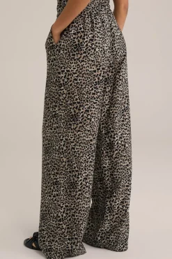 Wide leg broek met dessin
