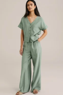 Wide leg broek met dessin