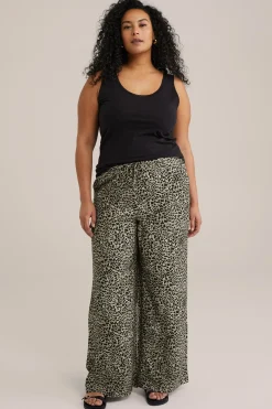 Wide leg broek met dessin - Curve