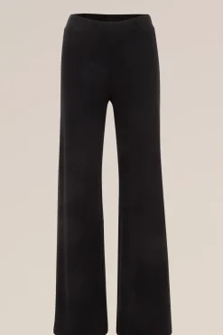 wide leg broek met ribstructuur