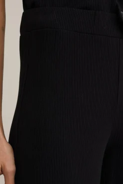 wide leg broek met ribstructuur