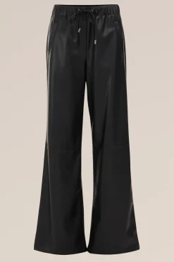 wide leg broek van imitatieleer