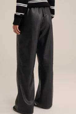 wide leg broek van imitatieleer