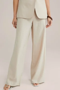 wide leg broek van linnenmix