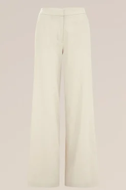 wide leg broek van linnenmix