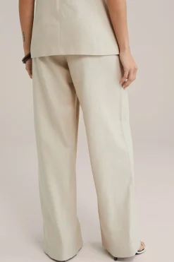 wide leg broek van linnenmix