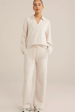 wide leg jersey broek
