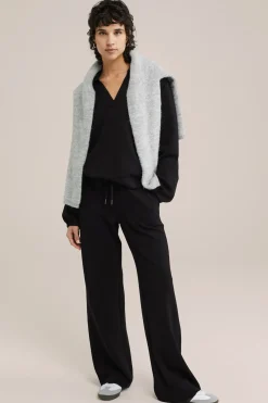 wide leg jersey broek