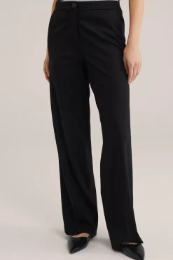 wide leg jersey pantalon met stretch