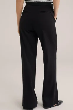 wide leg jersey pantalon met stretch