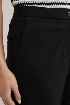 wide leg jersey pantalon met stretch