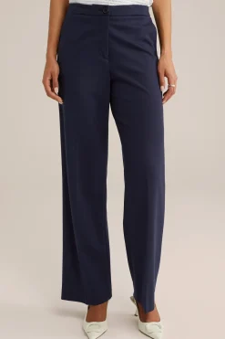 wide leg jersey pantalon met stretch
