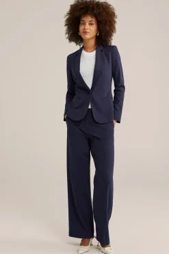 wide leg jersey pantalon met stretch