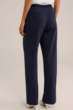 wide leg jersey pantalon met stretch