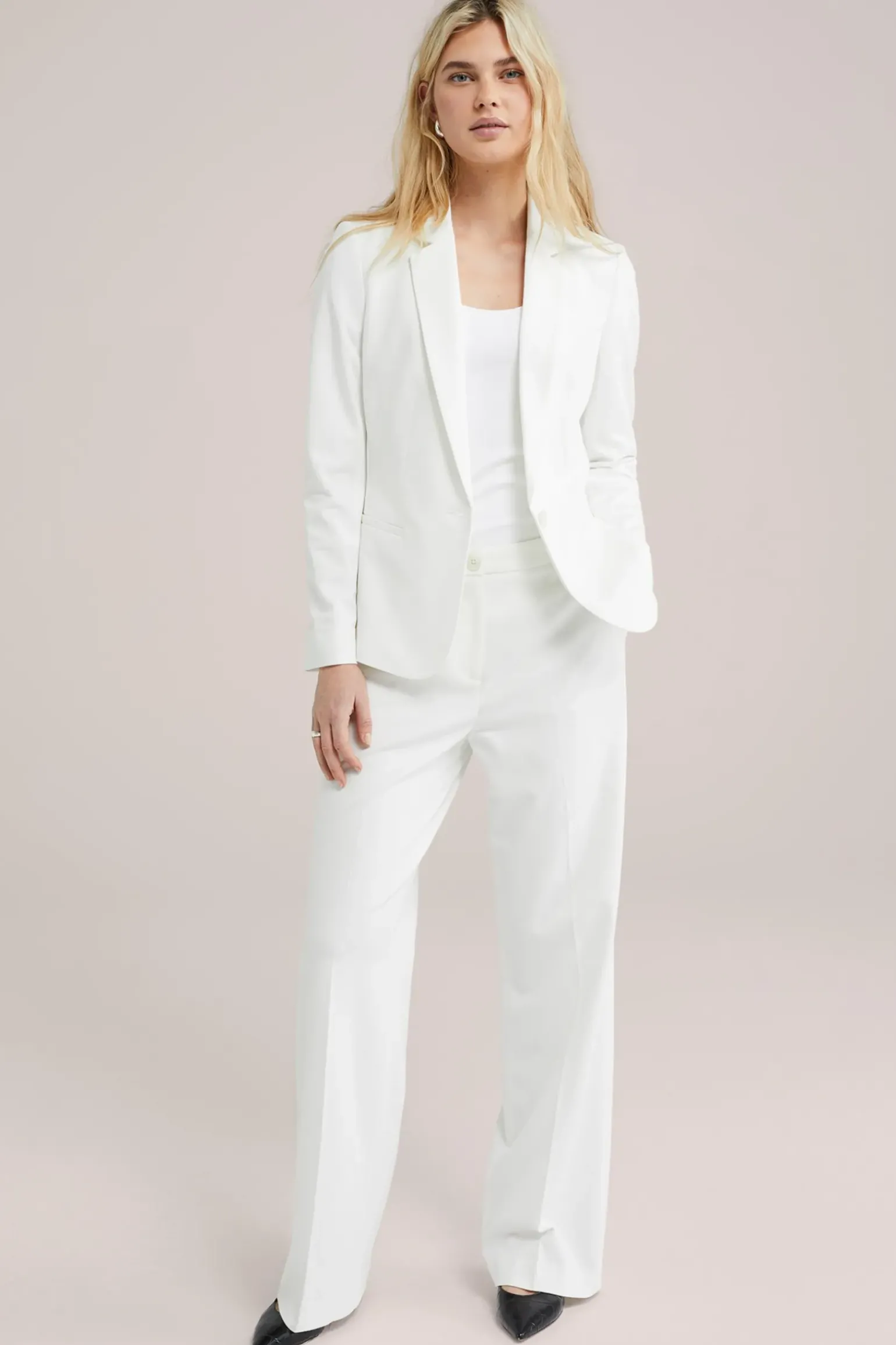 wide leg jersey pantalon met stretch