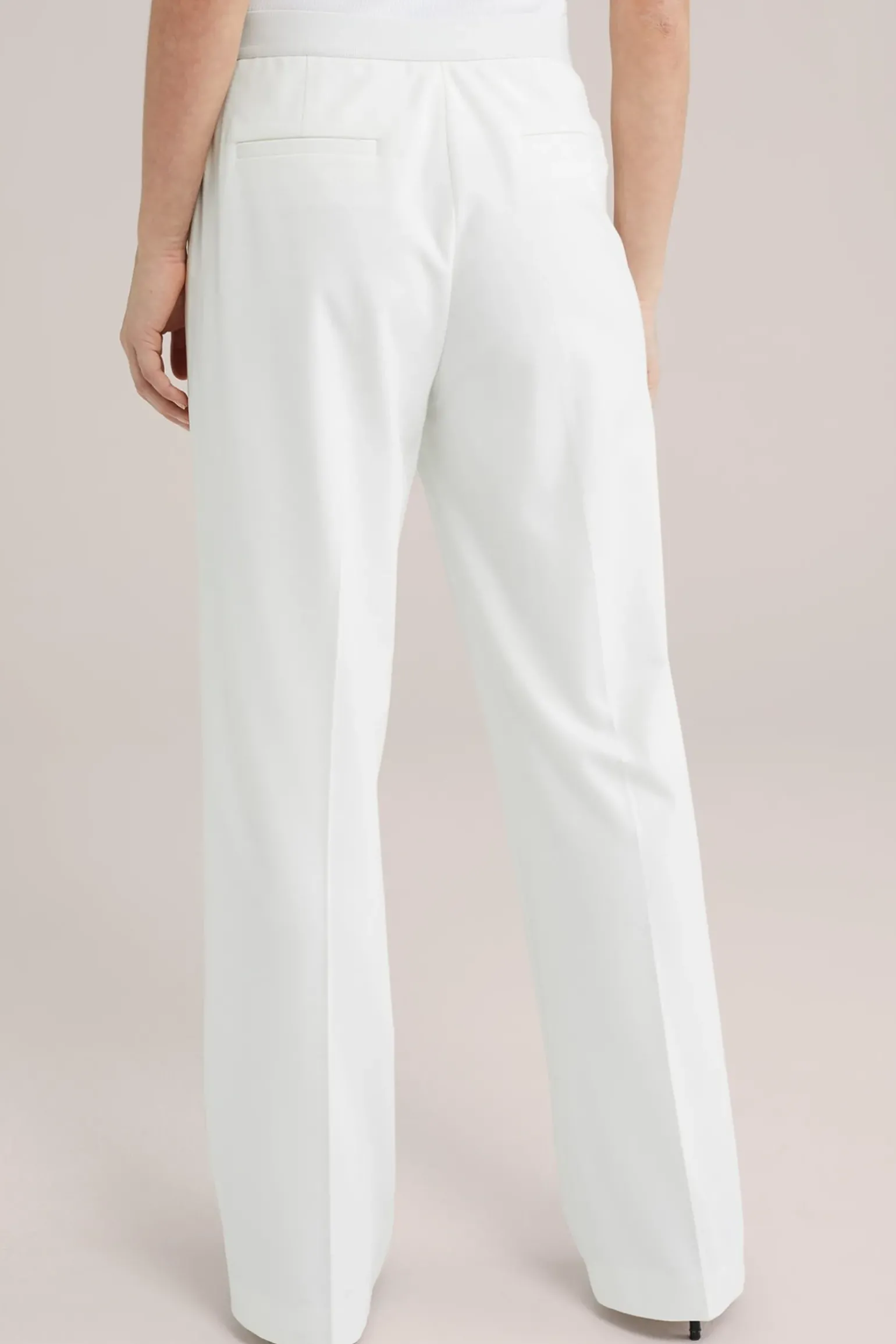 wide leg jersey pantalon met stretch