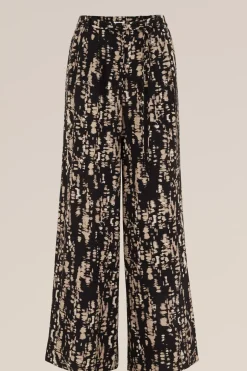 wide leg pantalon met dessin