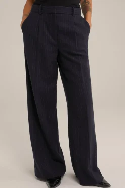 wide leg pantalon van wolmix