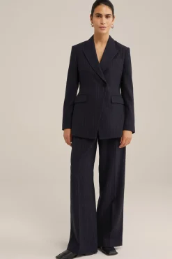 wide leg pantalon van wolmix